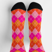Roze en Oranje Preppy Sporty Argyle Sokken (Top)