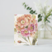 Roze en Oranje primrose Briefkaart (Staand voorkant)