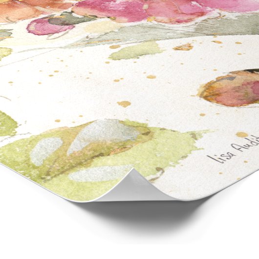 Roze en Oranje primrose Poster (Hoek)