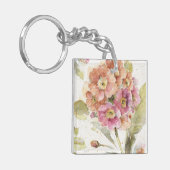 Roze en Oranje primrose Sleutelhanger (Voorkant Links)