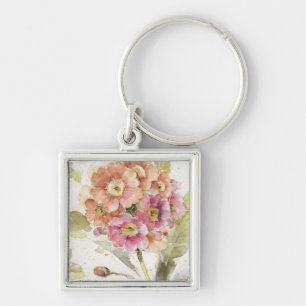 Roze en Oranje primrose Sleutelhanger
