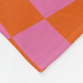 Roze en Oranje psychedelische geruite groovy grid Fleece Deken (Hoek)