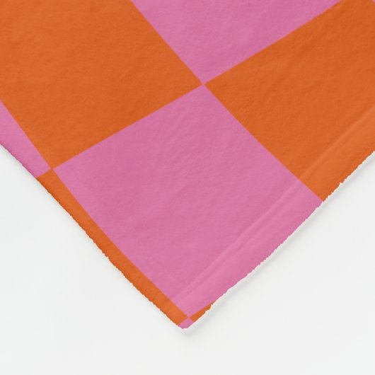 Roze en Oranje psychedelische geruite groovy grid Fleece Deken (Hoek)