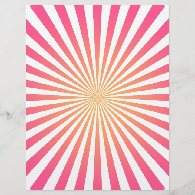 Roze en Oranje Radiale Lijnen: Aangepaste Sjabloon (Voorkant)