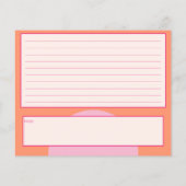 Roze en Oranje Recept Kaart (Achterkant)