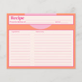 Roze en Oranje Recept Kaart (Voorkant)