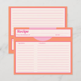 Roze en Oranje Recept Kaart