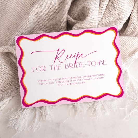 Roze en Oranje Recept Kaart Aanvraag Vrijgezellenf