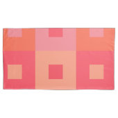 Roze en Oranje rechthoeken Kussensloop (Voorkant-Links)