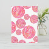 Roze en Oranje Retro Disco Ball Graduation Party Kaart (Staand voorkant)