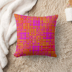 ROZE EN ORANJE RETRO KUSSENHOES KUSSEN