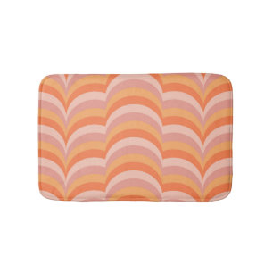 Roze en oranje retro stijl curves patroon badmat