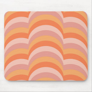 Roze en oranje retro stijl curves patroon muismat