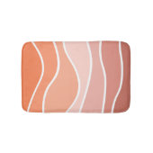 Roze en oranje retro stijl golven badmat (Voorkant)