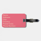 Roze en oranje retro stijl golven bagagelabel (Achterkant horizontaal)