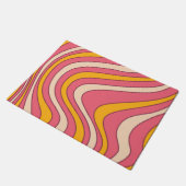 Roze en oranje retro stijl golven deurmat (Schuin)
