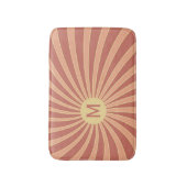 Roze en oranje retro stijl zonnestraalontwerp badmat (Voorkant Verticaal)