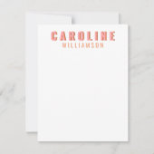 Roze en Oranje Retro Typografie Aangepaste naam Notitiekaartje (Voorkant)