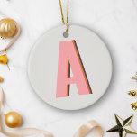 Roze en Oranje Retro Typografie Monogram Initiaal Keramisch Ornament<br><div class="desc">Voeg een gedurfde, toets toe aan uw kerstdecor met dit gepersonaliseerde keramische monogram-ornament, met een levendig roze en oranje retro typografie-ontwerp. Perfect voor degenen die houden van een speelse en nostalgische esthetiek, dit ornament kan worden aangepast met uw initialen, waardoor het een one-of-a-kind aandenken of een doordachte vakantie cadeau. De...</div>