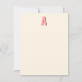 Roze en Oranje Retro Typografie Monogram Initiaal Notitiekaartje (Voorkant)