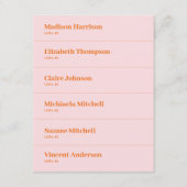 Roze en Oranje Retro Wedding Place Card DIY Kaart (Voorkant)