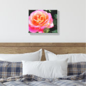  Roze en Oranje Roos Macro Foto Canvas Afdruk (Insitu (Slaapkamer))