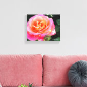  Roze en Oranje Roos Macro Foto Canvas Afdruk (Insitu (Woonkamer))