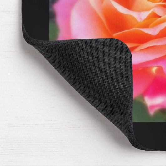 Roze en Oranje Roos Macro Foto Muismat (Hoek)