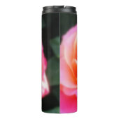  Roze en Oranje Roos Macro Foto Thermosbeker (Achterkant)