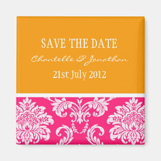 Roze en Oranje schade besparen de datum magneet