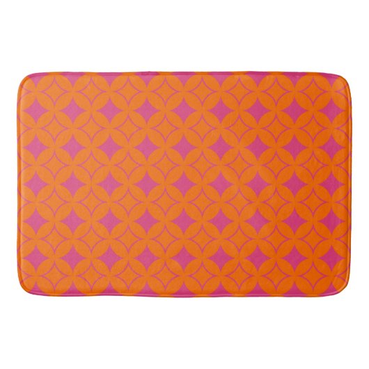 Roze en oranje schilfers badmat (Voorkant)