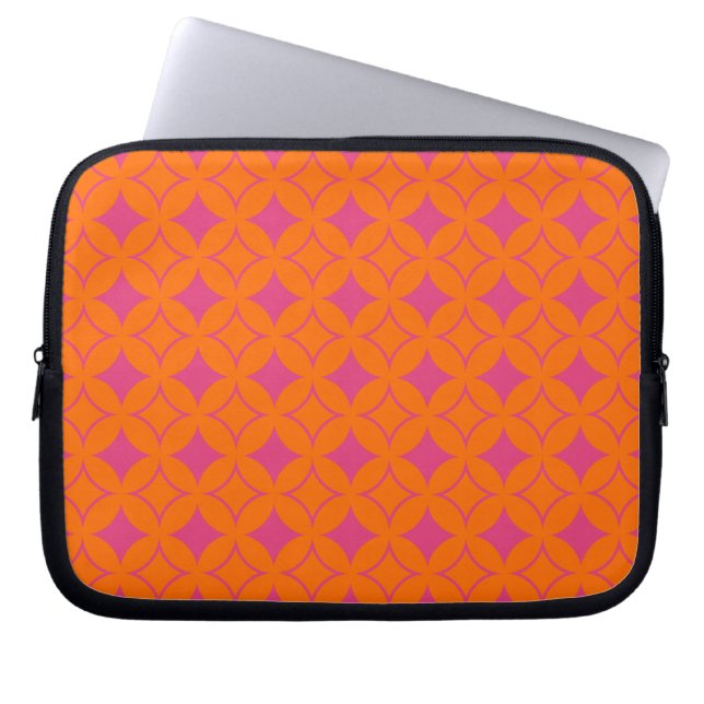 Roze en oranje schilfers laptop sleeve (Voorkant)
