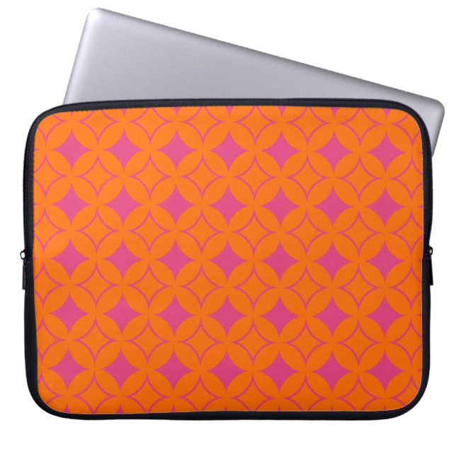Roze en oranje schilfers laptop sleeve (Voorkant)