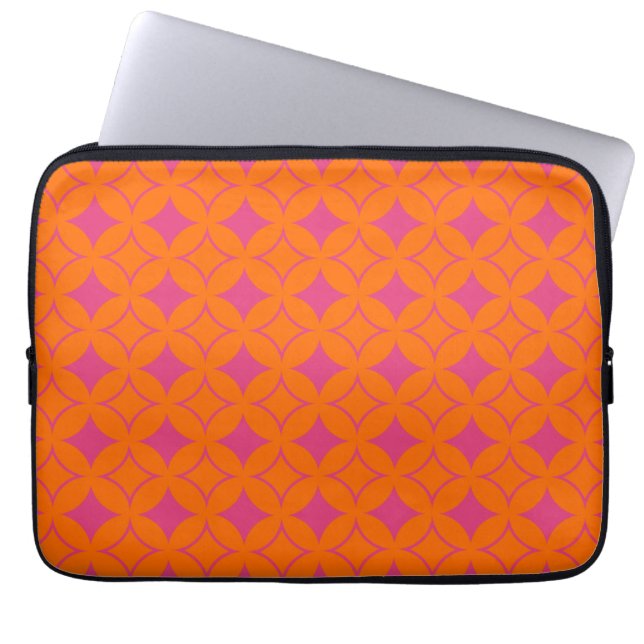 Roze en oranje schilfers laptop sleeve (Voorkant)