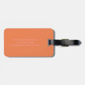 Roze en Oranje Script Naam Favor Persoonlijk Bagagelabel (Achterkant horizontaal)
