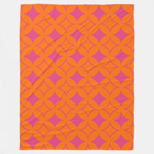 Roze en oranje shippo fleece deken (Voorkant)
