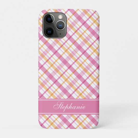 Roze en Oranje speldenpatroon Case-Mate iPhone Case (Achterkant)