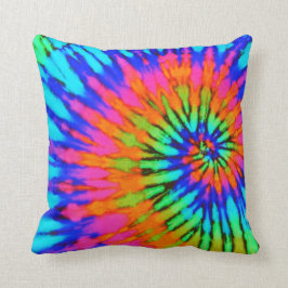 Roze en Oranje spiraalvormige kleurstof Pillow Kussen