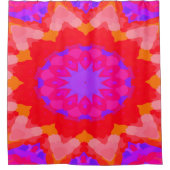 Roze en Oranje Starburst Douchegordijn (Voorkant)