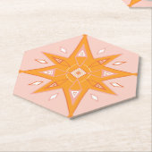 Roze en Oranje sterren Kartonnen Onderzetters (Schuin)
