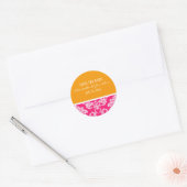 Roze en Oranje Sticker van het Damask Wedding (Envelop)