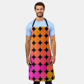 Roze en Oranje Stippen Schort (Gedragen)