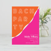 Roze en Oranje Streamer Bachelorette Party Kaart (Staand voorkant)