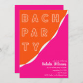 Roze en Oranje Streamer Bachelorette Party Kaart (Voorkant / Achterkant)