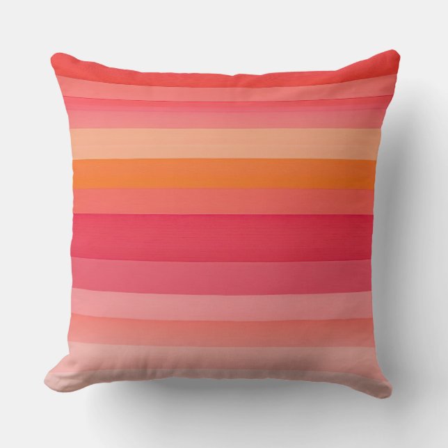Roze en oranje strepen kussen (Voorkant)