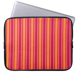 Roze en oranje strepen van snoep laptop sleeve