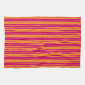Roze en oranje strepen van snoep theedoek (Horizontaal)