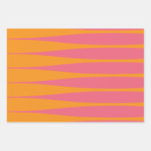 Roze en Oranje striatie Set van wikkelpapier Inpakpapier Vel (Voorkant 3)