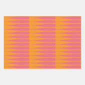 Roze en Oranje striatie Set van wikkelpapier Inpakpapier Vel (Voorkant)