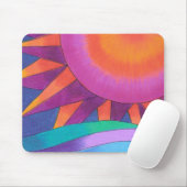 Roze en Oranje Sun Mousepad Muismat (Met muis)